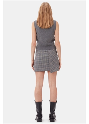 Graphic wool vest Frost Gray K2308 Ganni 